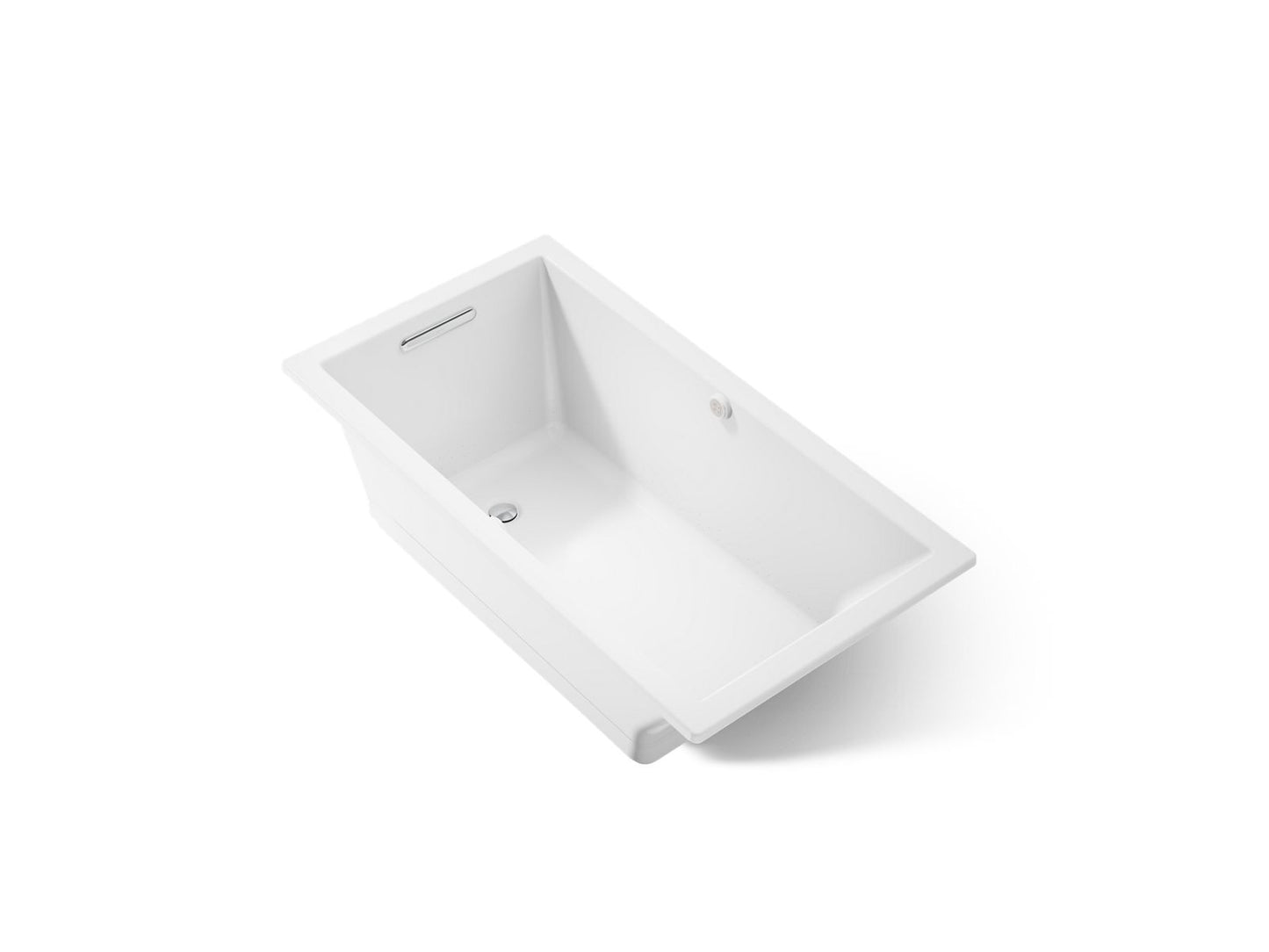 KOHLER K-1168-GHW Underscore 60" x 32" drop-in Heated BubbleMassage air bath with Bask heated surface