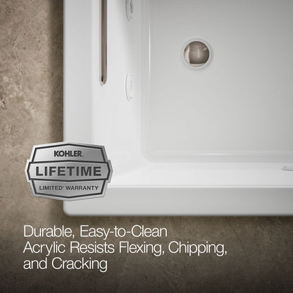 KOHLER K-1168-JH Underscore 60" x 32" drop-in heated whirlpool bath