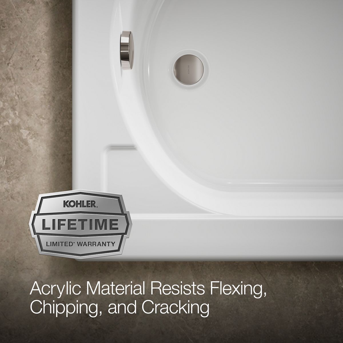 KOHLER K-1184 Devonshire 60" x 32" drop-in bath