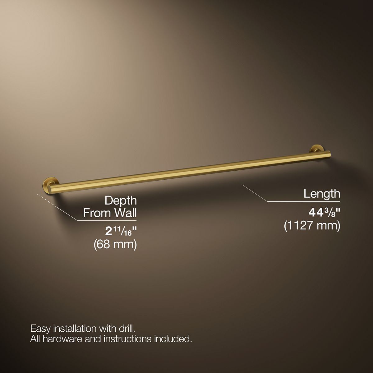 3/4 view of product with dimensions