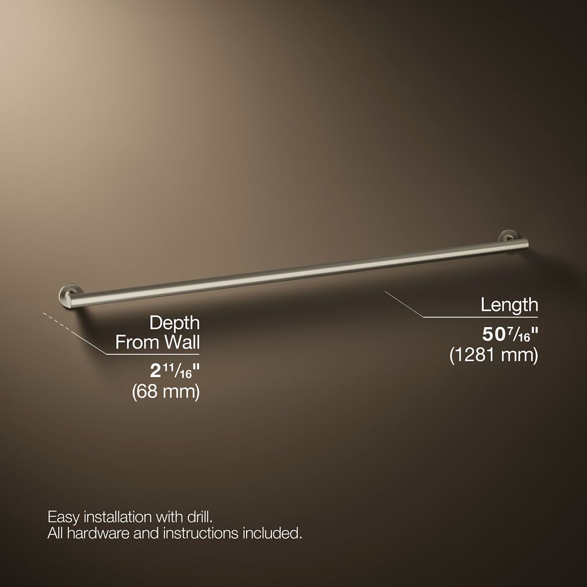 3/4 view of product with dimensions