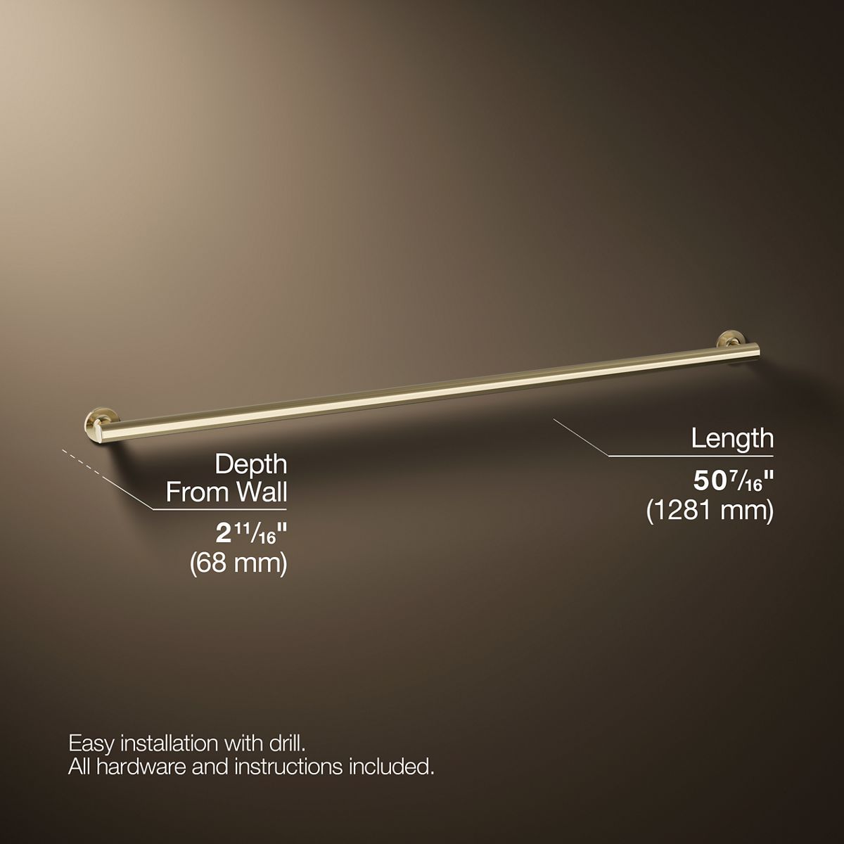 3/4 view of product with dimensions