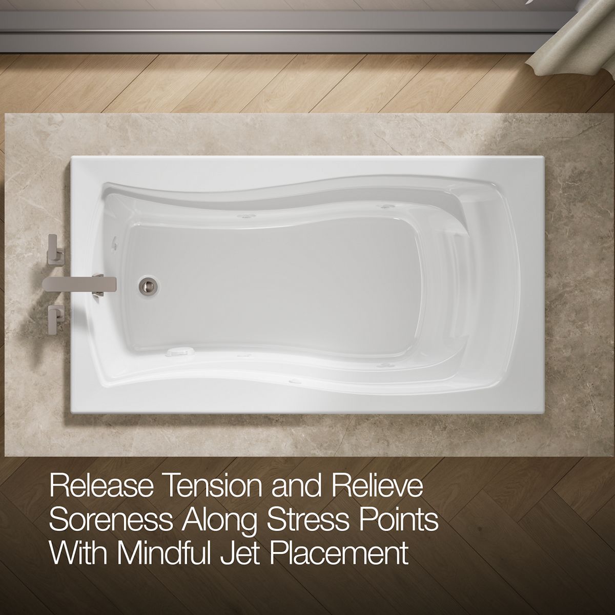 KOHLER K-1224-CB Mariposa 66" x 35-7/8" drop-in whirlpool bath