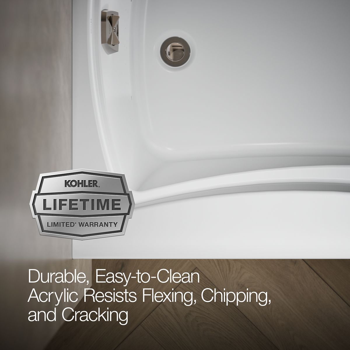 KOHLER K-1224-GHLA Mariposa 66" x 36" drop-in/alcove Heated BubbleMassage air bath, left drain