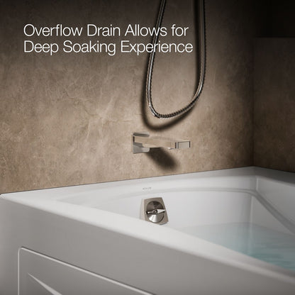KOHLER K-1224-GHLAW Mariposa 66" x 36" alcove Heated BubbleMassage air bath with Bask heated surface, left drain