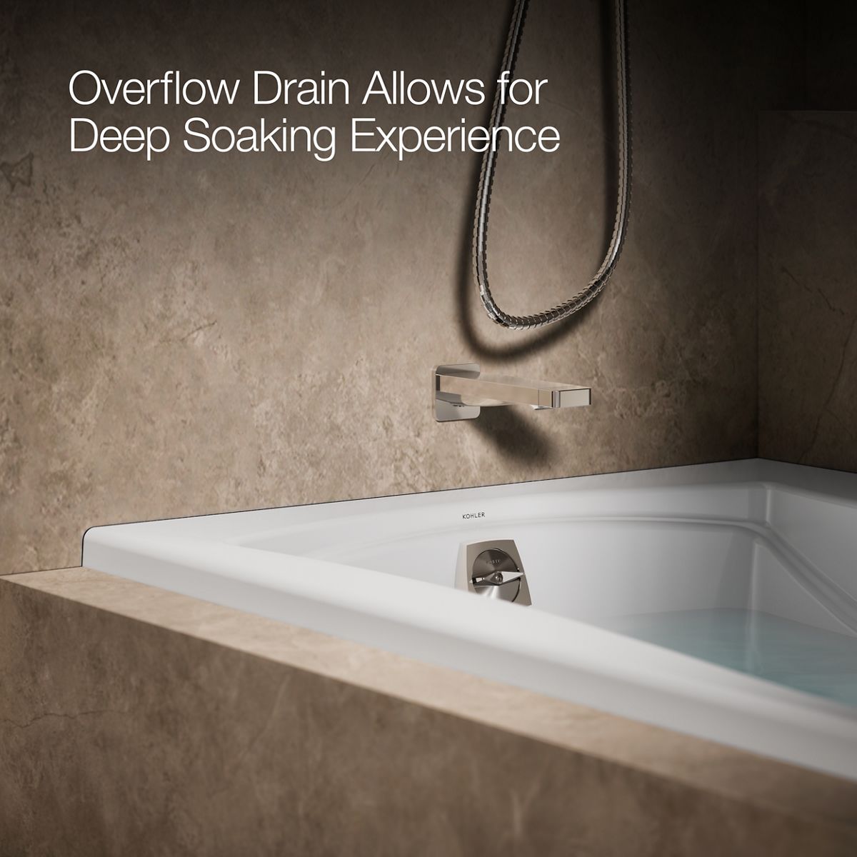 KOHLER K-1224-GHLW Mariposa 66" x 36" alcove Heated BubbleMassage air bath with Bask heated surface, left drain
