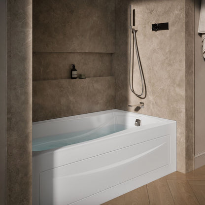 KOHLER K-1224-GHRA Mariposa 66" x 36" alcove Heated BubbleMassage air bath, right drain