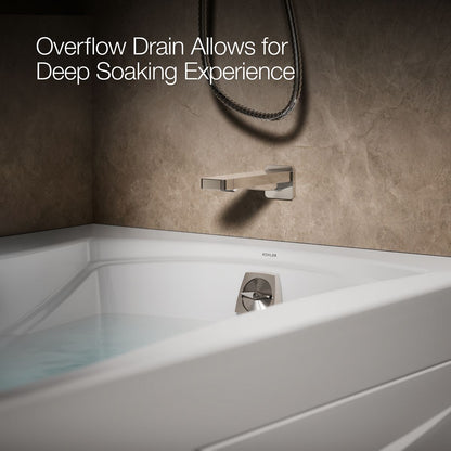 KOHLER K-1224-GHRA Mariposa 66" x 36" alcove Heated BubbleMassage air bath, right drain