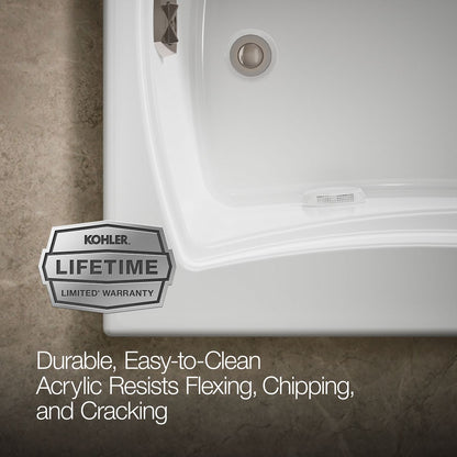 KOHLER K-1224-HB Mariposa 66" x 35-7/8" drop-in heated whirlpool bath