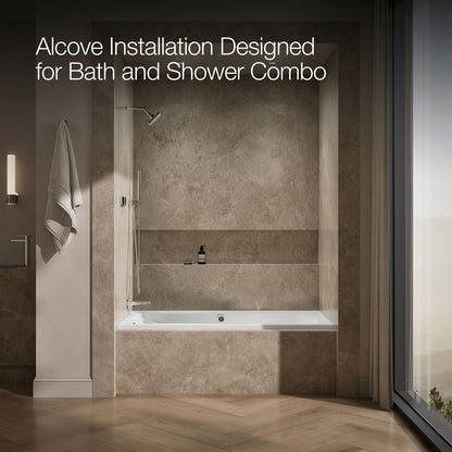 KOHLER K-1224-L Mariposa 66" x 36" alcove whirlpool, left drain