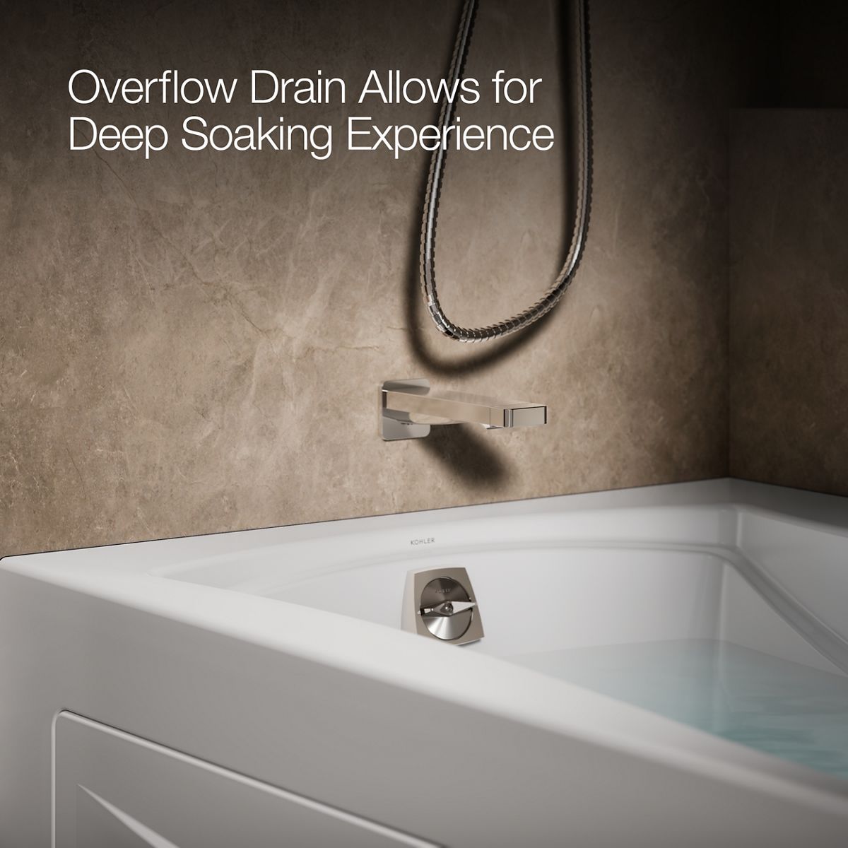 KOHLER K-1224-LA Mariposa 66" x 36" alcove whirlpool with alcove, left drain