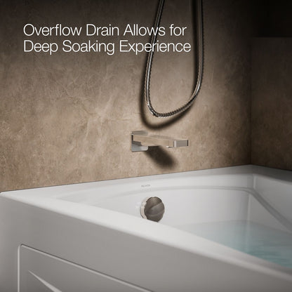 KOHLER K-1224-LAW Mariposa 66" x 36" alcove whirlpool bath with Bask heated surface, left drain