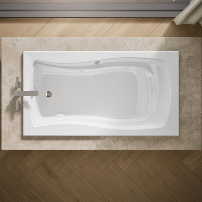 KOHLER K-1224-W1 Mariposa 66" x 35-7/8" drop-in whirlpool bath with Bask heated surface and end drain