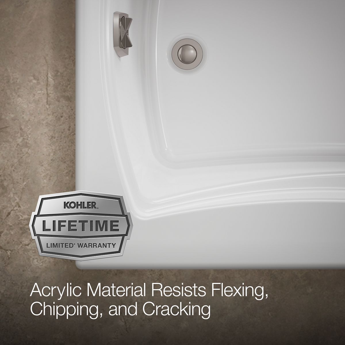 KOHLER K-1229 Mariposa 66" x 36" drop-in bath