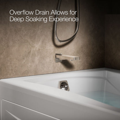 KOHLER K-1239-GHLAW Mariposa 60" x 36" alcove Heated BubbleMassage air bath with Bask heated surface, left drain