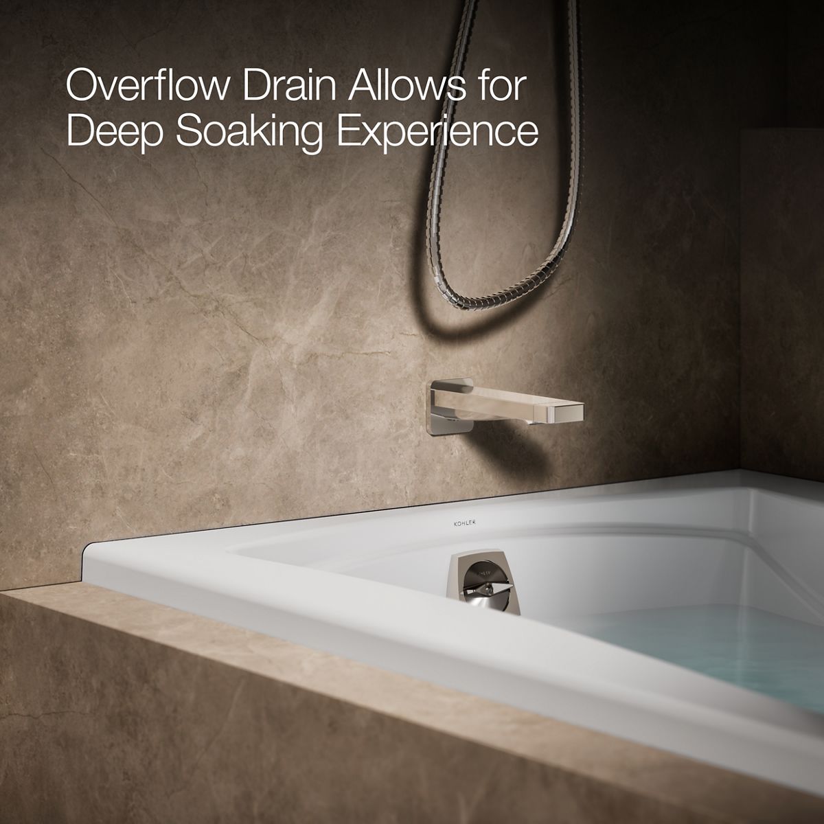 KOHLER K-1239-GHLF Mariposa 60" x 36" alcove Heated BubbleMassage air bath, left drain