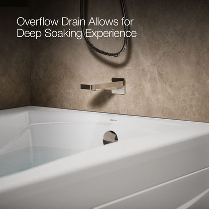 KOHLER K-1239-GHRA Mariposa 60" x 36" alcove Heated BubbleMassage air bath, right drain