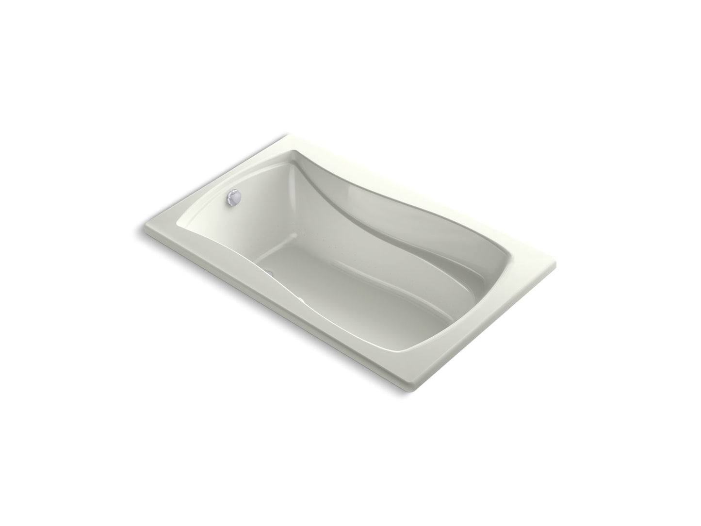 KOHLER K-1239-GHW Mariposa 60" x 36" drop-in Heated BubbleMassage air bath with Bask heated surface