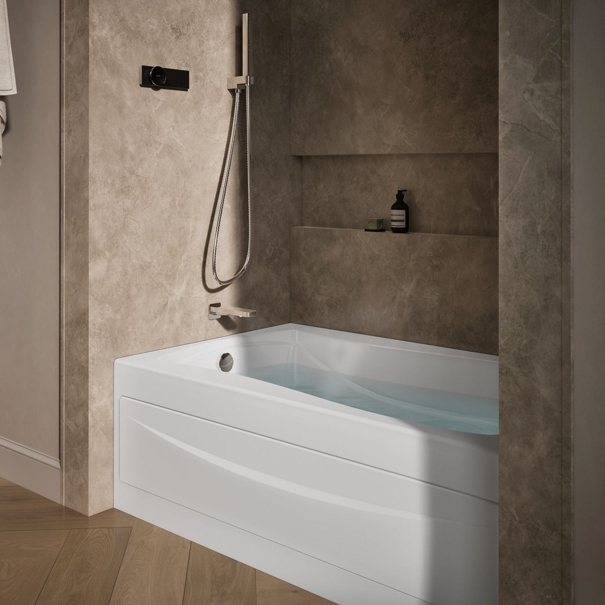 KOHLER K-1239-HL Mariposa 60" x 36" alcove heated whirlpool, left drain