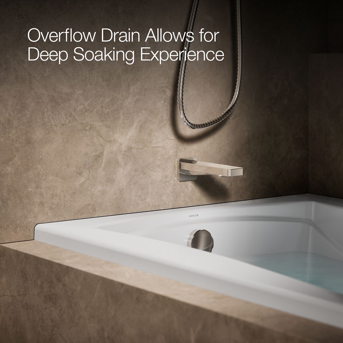 KOHLER K-1239-L Mariposa 60" x 36" alcove whirlpool, left drain