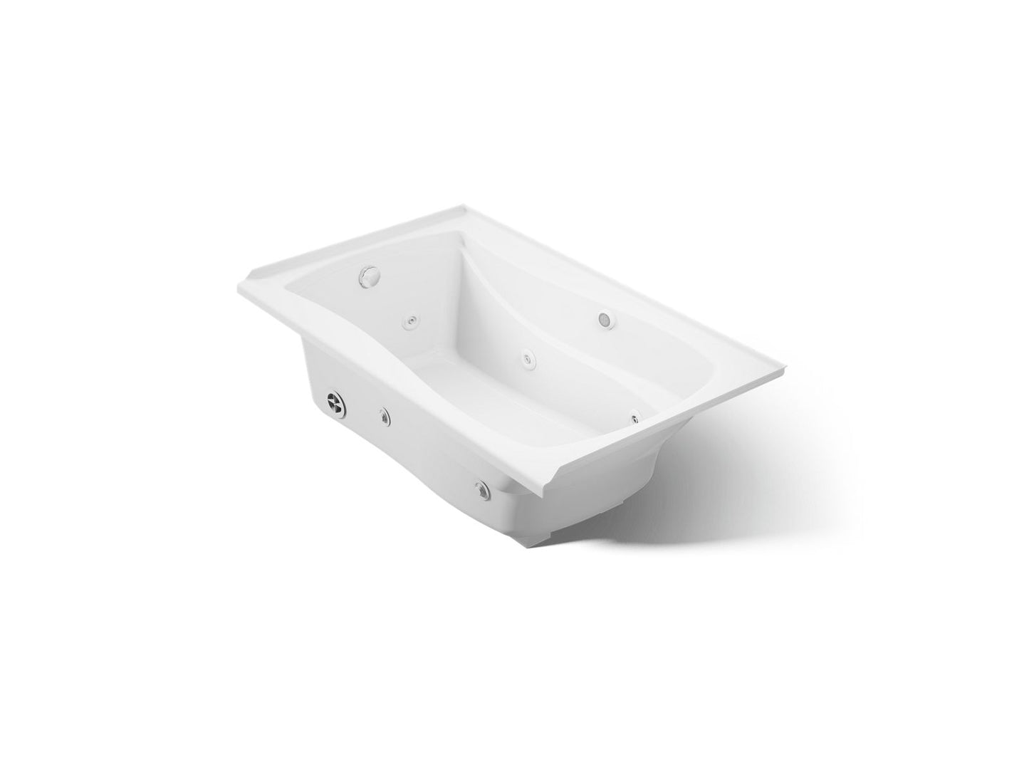 KOHLER K-1239-LW Mariposa 60" x 36" alcove whirlpool bath with Bask heated surface, left drain