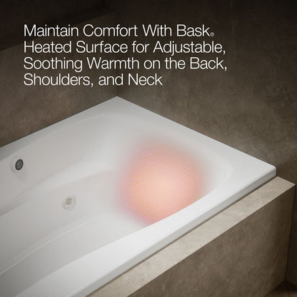 KOHLER K-1239-LW Mariposa 60" x 36" alcove whirlpool bath with Bask heated surface, left drain