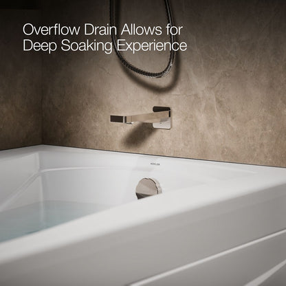 KOHLER K-1239-RAW Mariposa 60" x 36" alcove whirlpool bath Bask heated surface, right drain