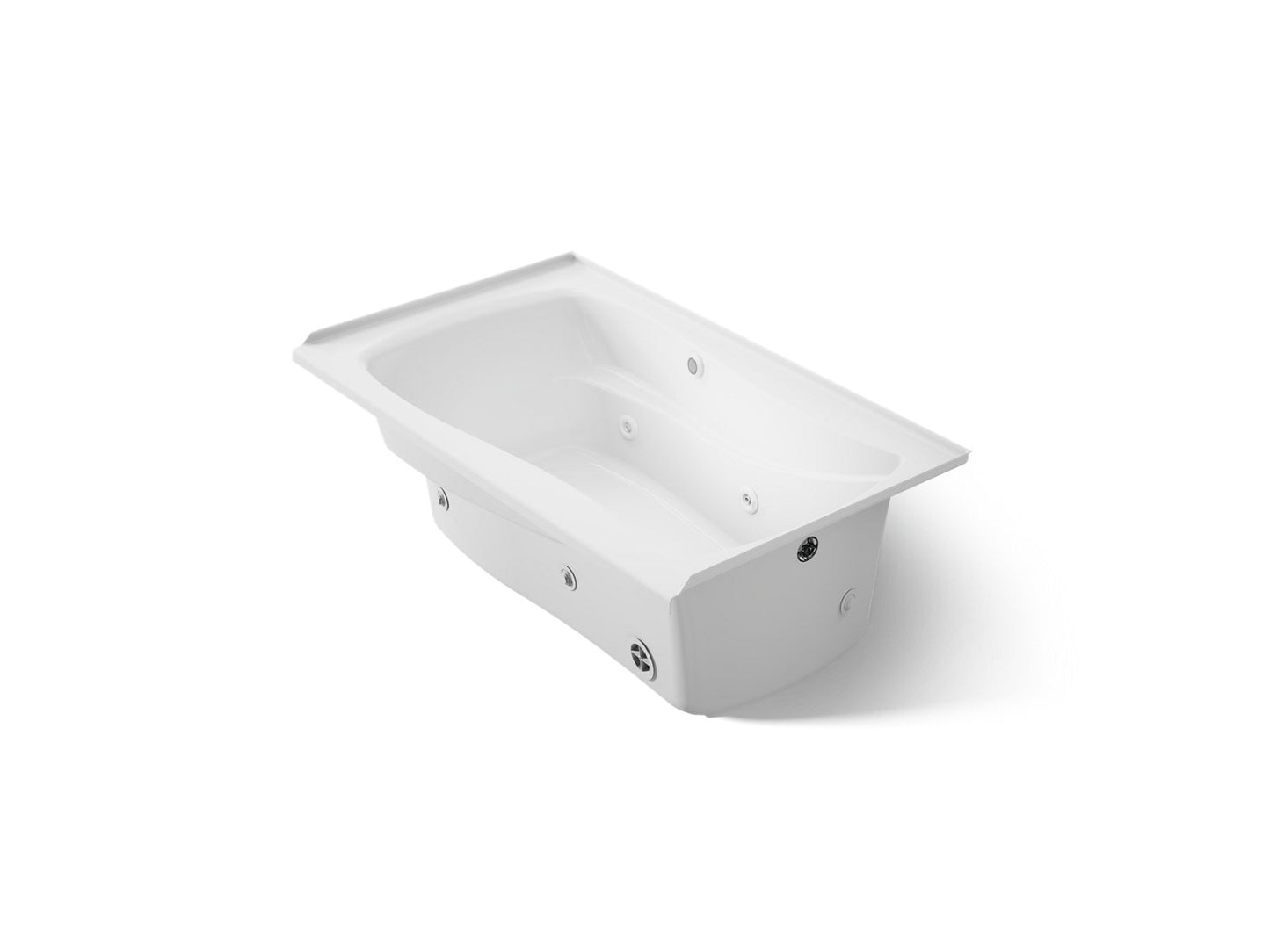 KOHLER K-1239-RW Mariposa 60" x 36" alcove whirlpool bath with Bask heated surface, integral flange and right-hand drain