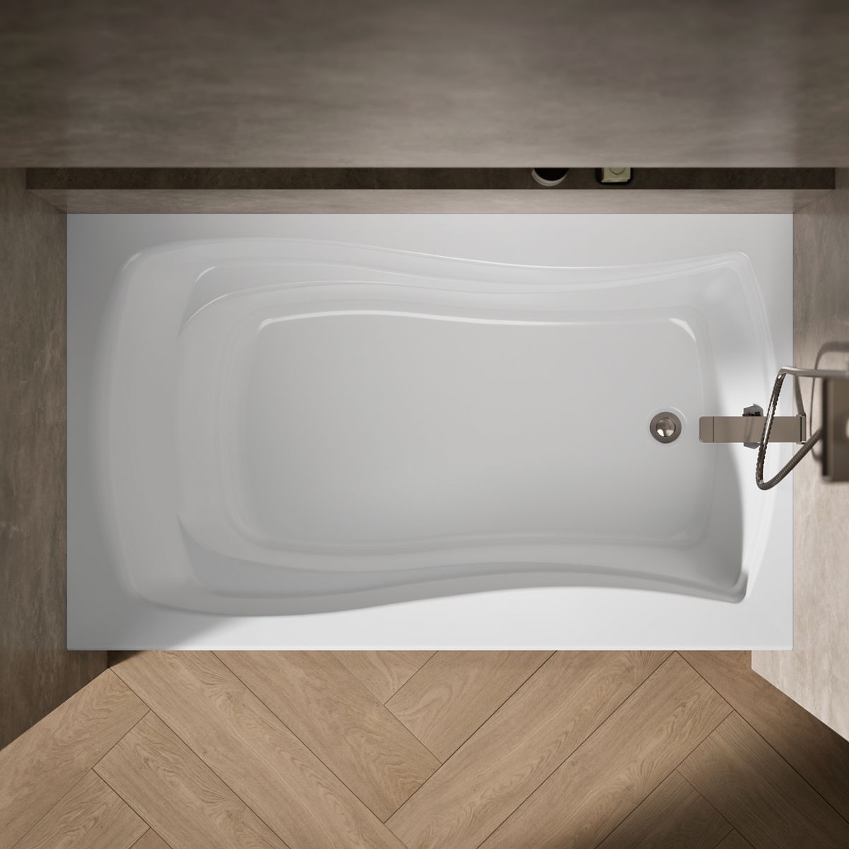 KOHLER K-1242-RA Mariposa 60" x 36" alcove bath, right drain