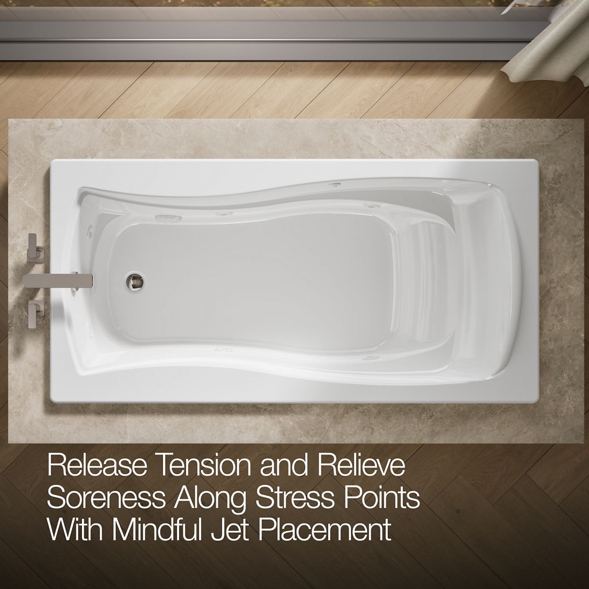 KOHLER K-1257-CB Mariposa 72" x 36" drop-in whirlpool bath
