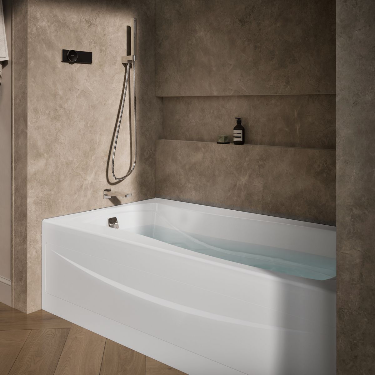 KOHLER K-1257-GHLA Mariposa 72" x 36" alcove Heated BubbleMassage air bath, left drain