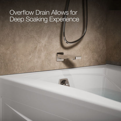 KOHLER K-1257-GHLAW Mariposa 72" x 36" alcove Heated BubbleMassage air bath with Bask heated surface, left drain