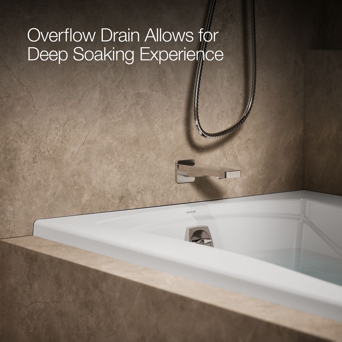 KOHLER K-1257-GHLF Mariposa 72" x 36" alcove Heated BubbleMassage air bath, left drain