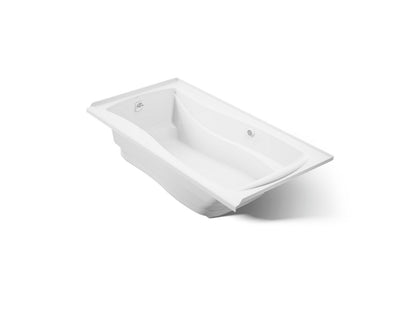 KOHLER K-1257-GHLW Mariposa 72" x 36" alcove Heated BubbleMassage air bath with Bask heated surface, left drain