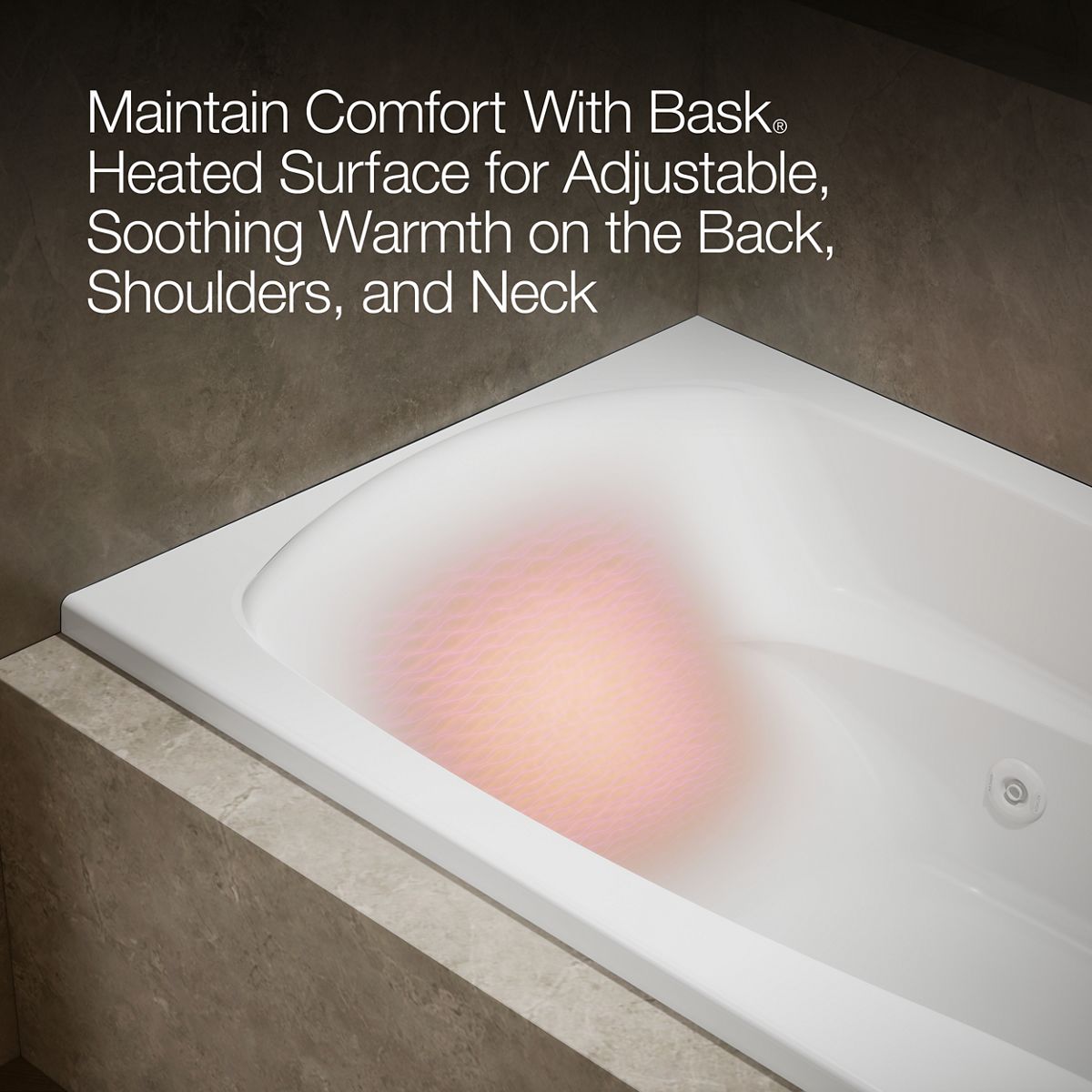 KOHLER K-1257-RW Mariposa 72" x 36" alcove whirlpool bath with Bask heated surface, right drain