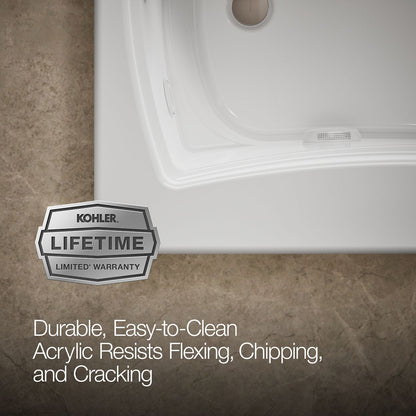 KOHLER K-1257-W1 Mariposa 72" x 36" drop-in whirlpool bath with Bask heated surface