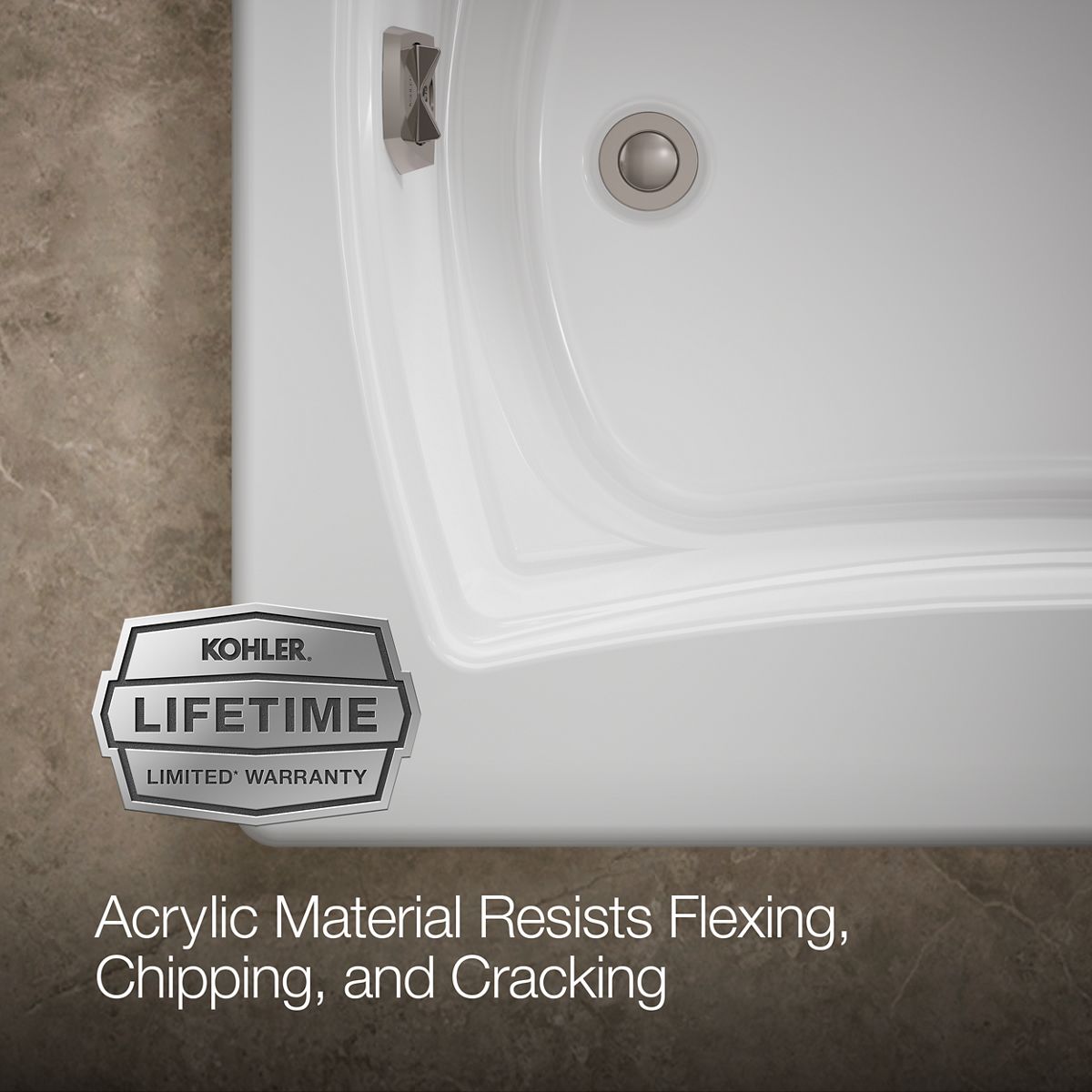 KOHLER K-1259 Mariposa 72" x 36" drop-in bath