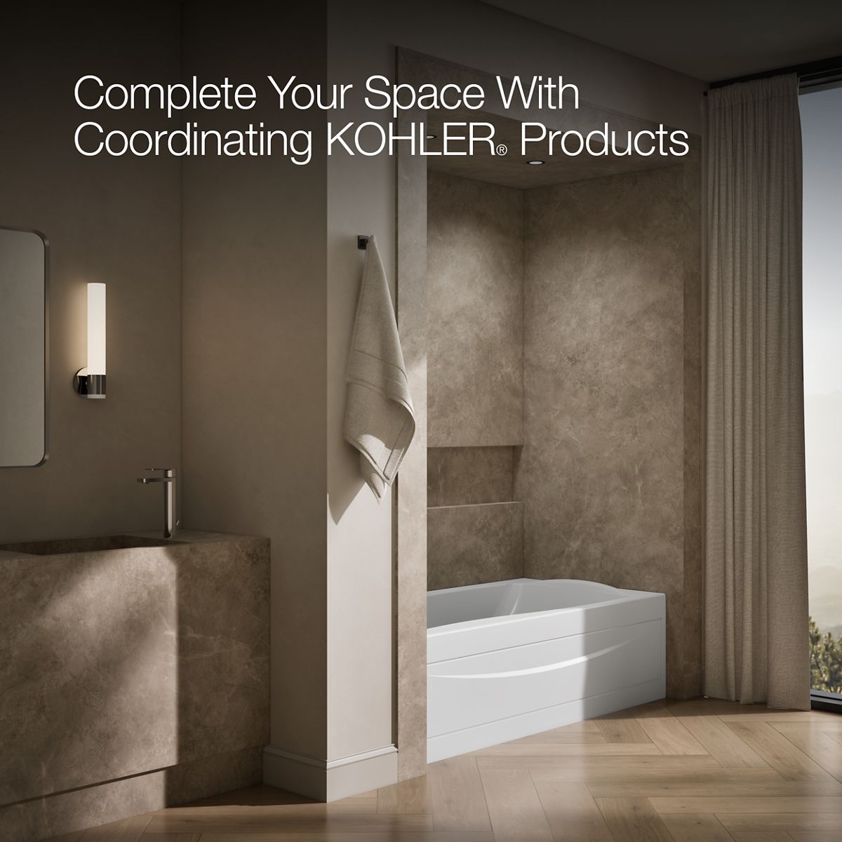 KOHLER K-1259-LA Mariposa 72" x 36" alcove bath, left drain