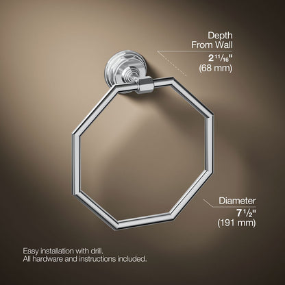 KOHLER K-13112 Pinstripe Towel ring