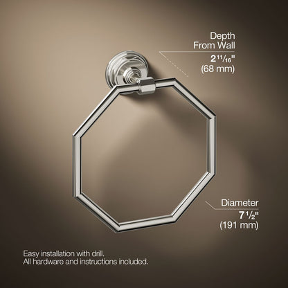 KOHLER K-13112 Pinstripe Towel ring