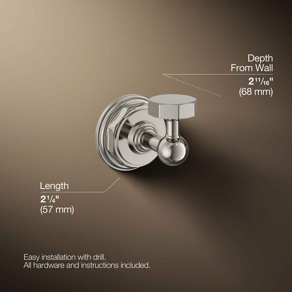 KOHLER K-13113 Pinstripe Robe hook