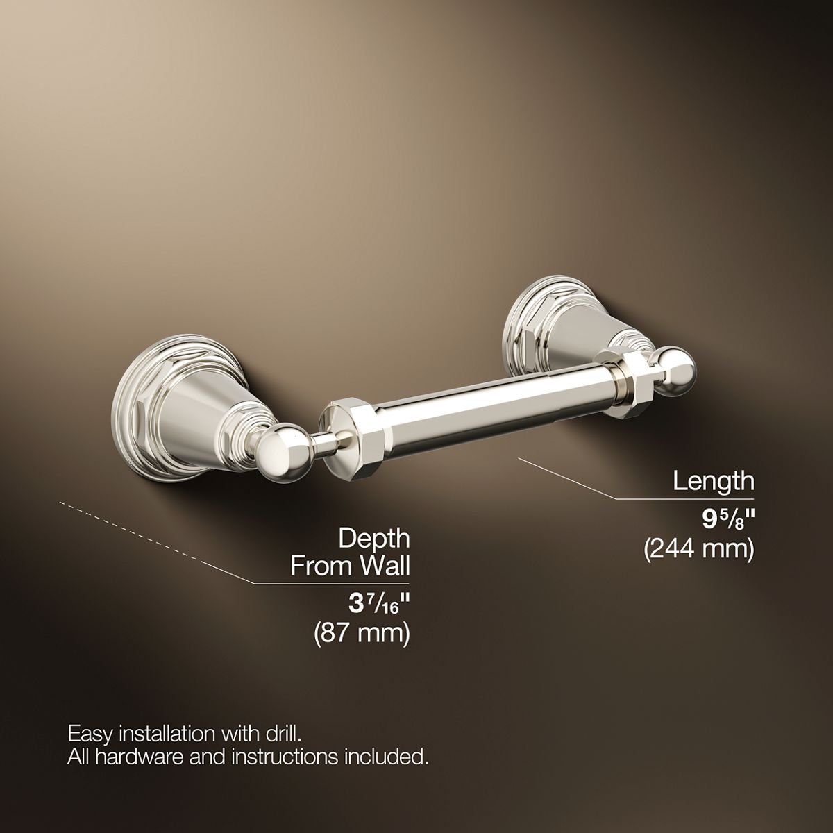 KOHLER K-13114 Pinstripe Toilet paper holder