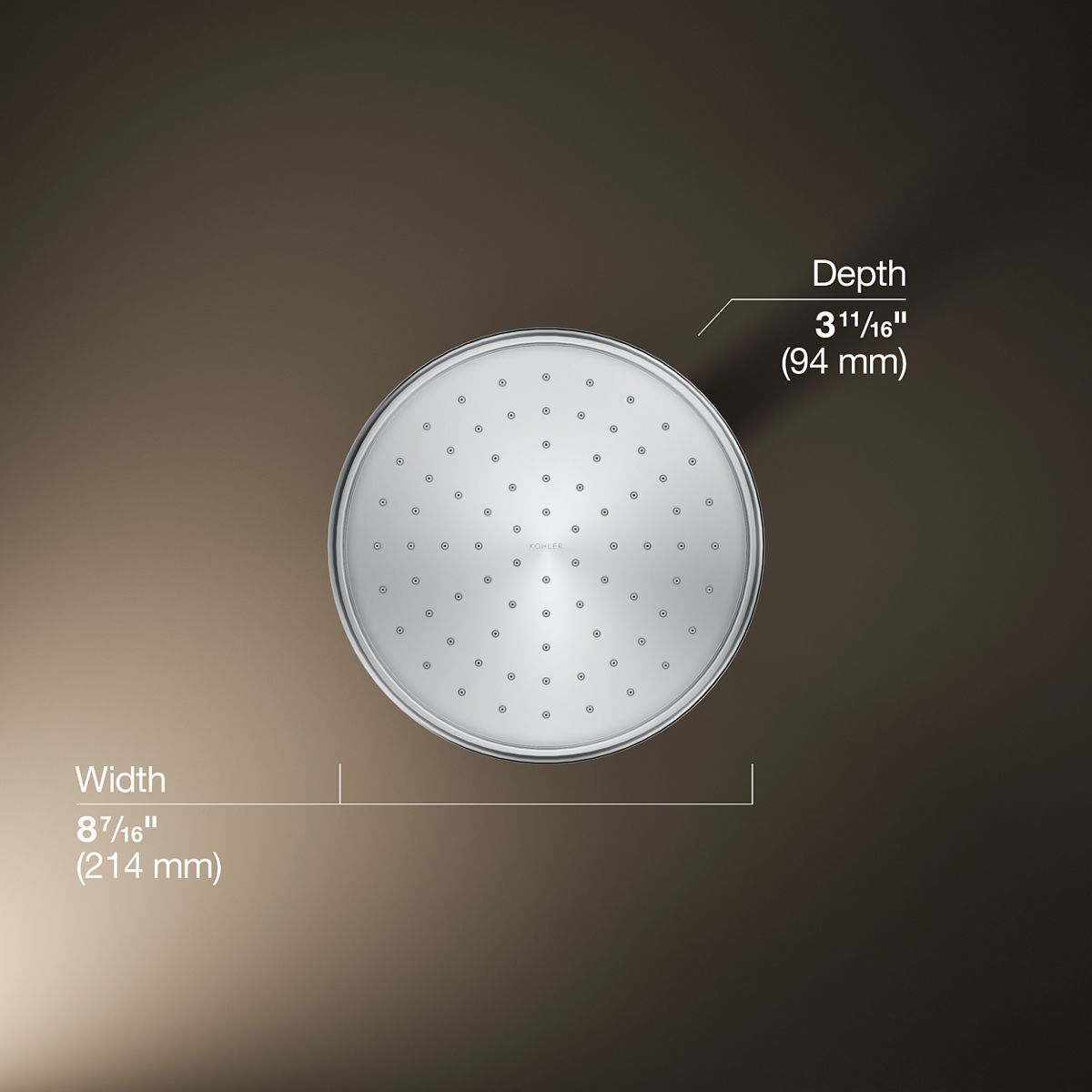 KOHLER K-13692 8" 2.5 gpm rainhead with Katalyst air-induction technology