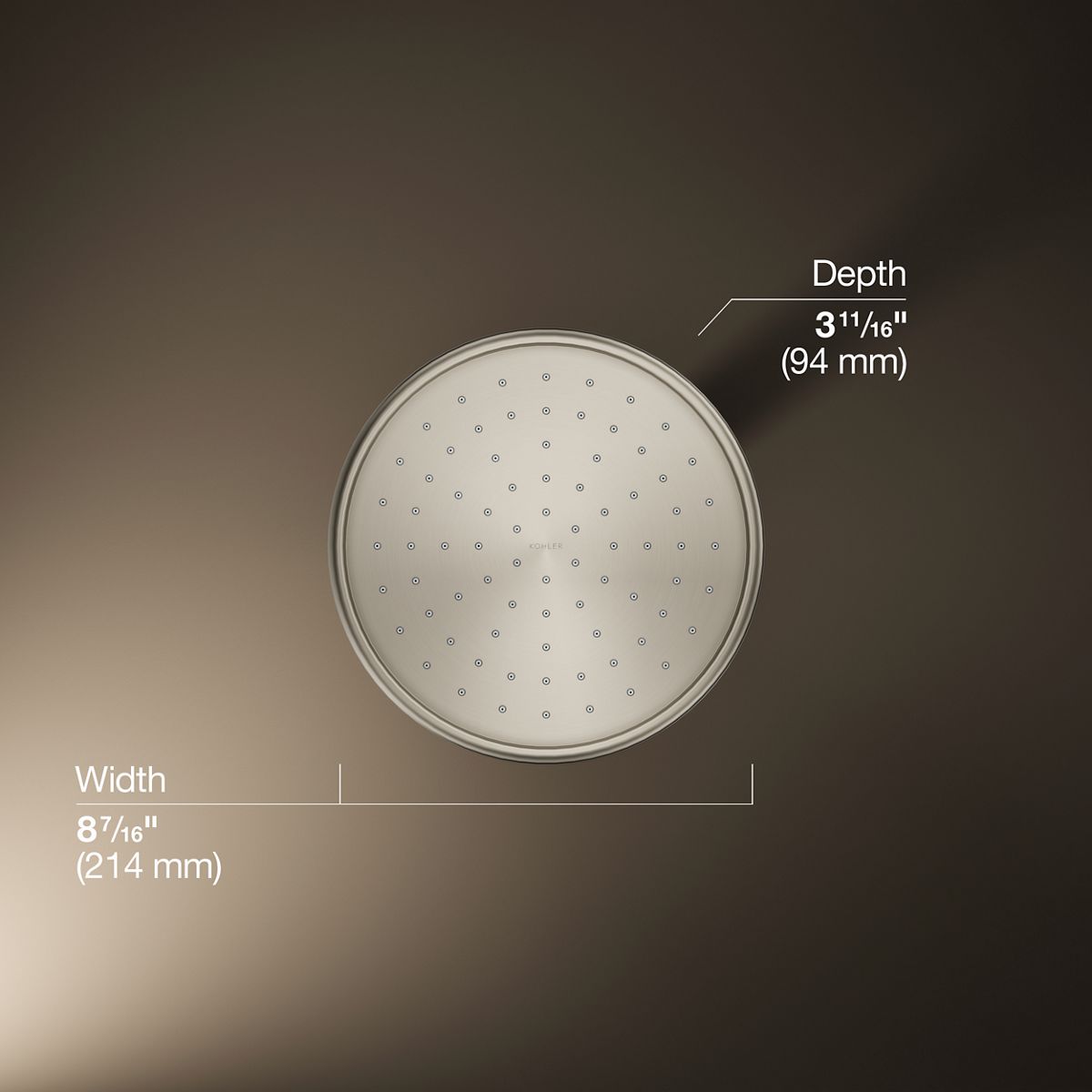 KOHLER K-13692 8" 2.5 gpm rainhead with Katalyst air-induction technology