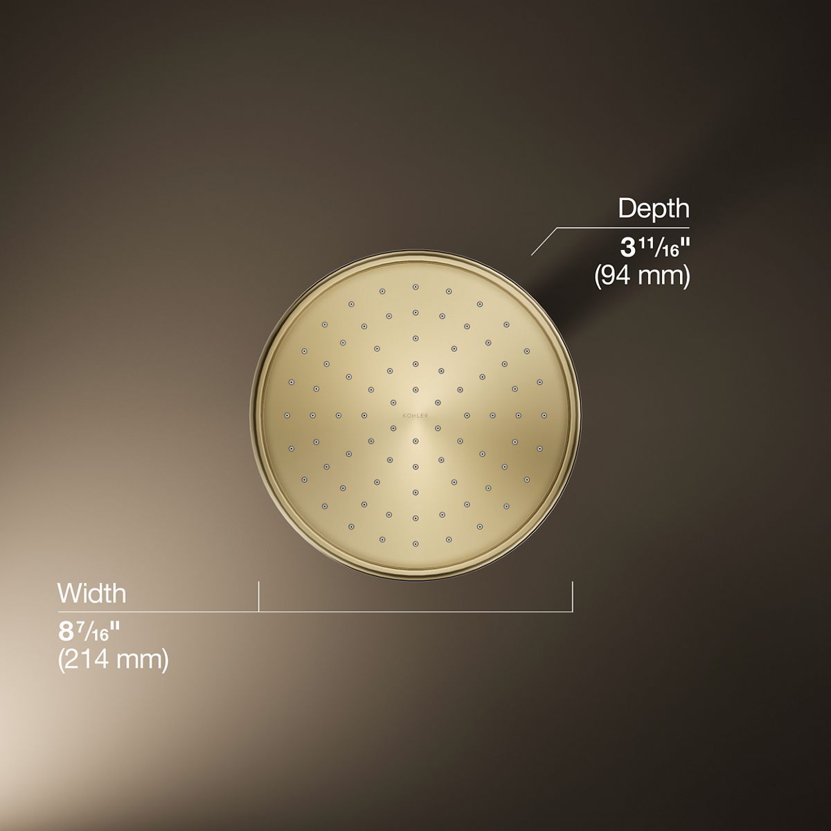 KOHLER K-13692 8" 2.5 gpm rainhead with Katalyst air-induction technology