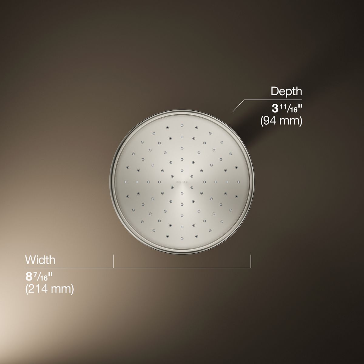 KOHLER K-13692 8" 2.5 gpm rainhead with Katalyst air-induction technology