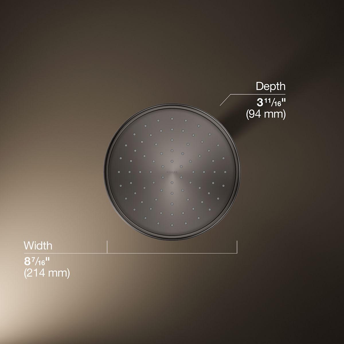 KOHLER K-13692 8" 2.5 gpm rainhead with Katalyst air-induction technology