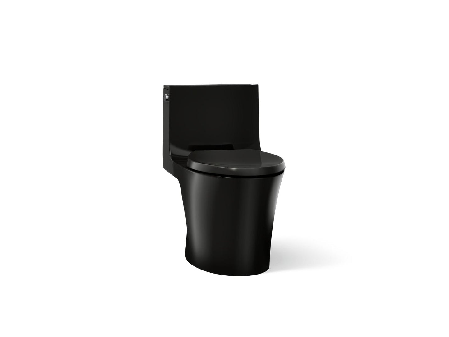 KOHLER K-1381-TBH Veil One-piece Elongated Toilet with Skirted Trapway, Dual-flush, Black Black - 3/4 view of product