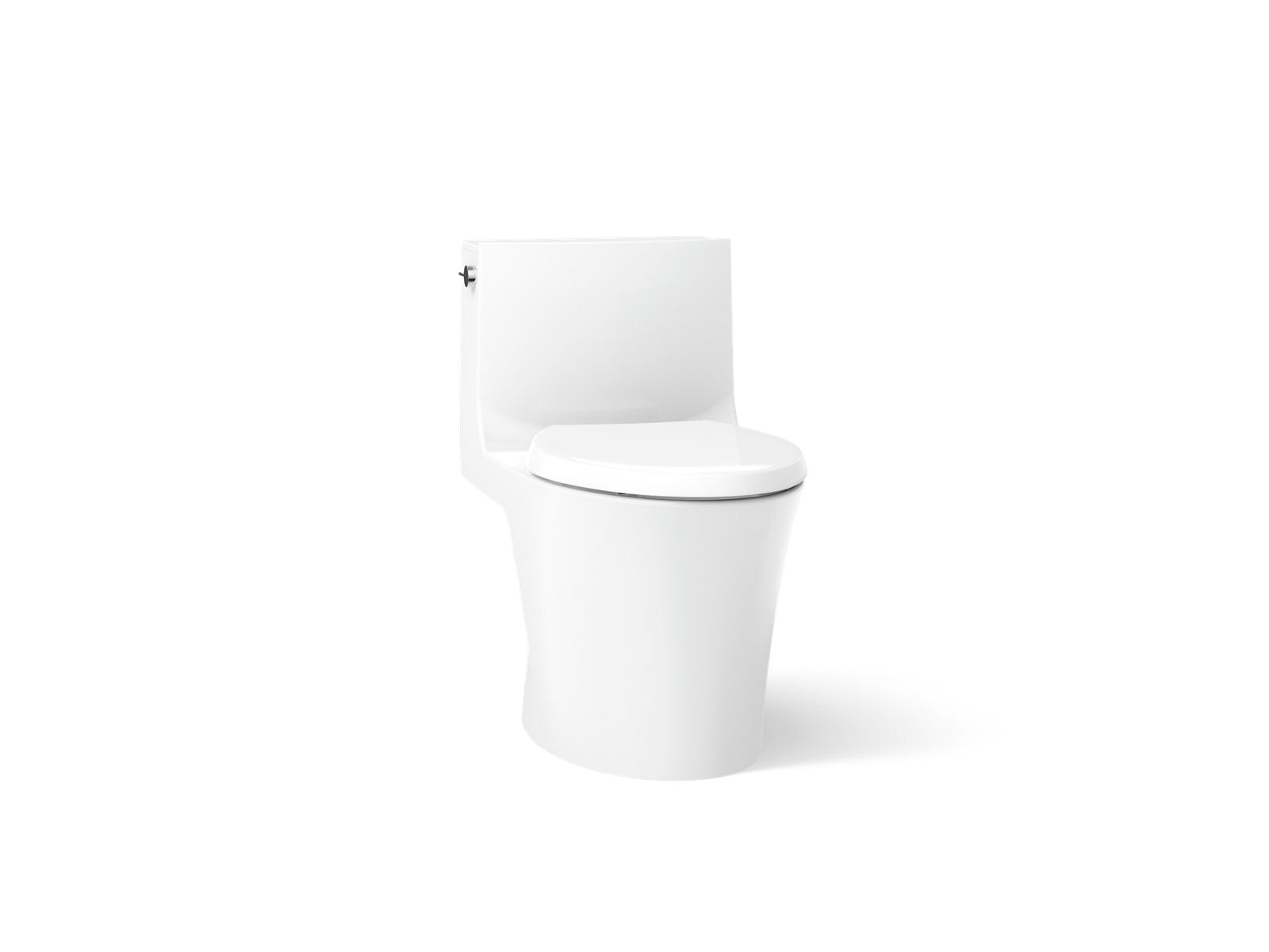 KOHLER K-1381-TBH Veil One-piece Elongated Toilet with Skirted Trapway, Dual-flush, White - 3/4 view of product