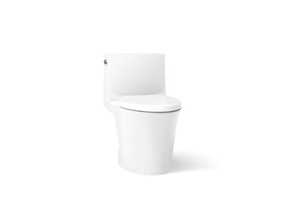 KOHLER K-1381-TBH Veil One-piece Elongated Toilet with Skirted Trapway, Dual-flush, White - 3/4 view of product